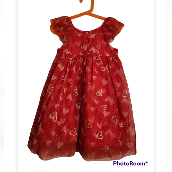 Isaac Mizrahi Girls 5T Red Tulle Dress with Pink and Gold Hearts BNWT - Picture 3 of 3